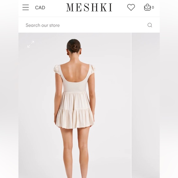 Meshki Havanna Mini Satin Dress in Sand size S. - Picture 2 of 6